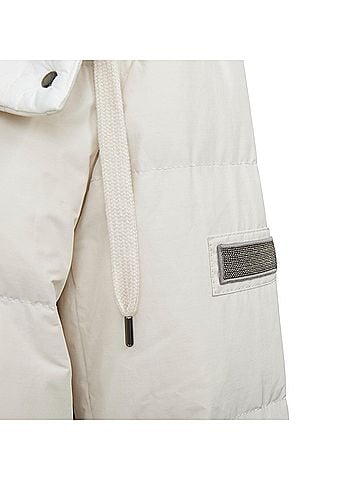 Brunello Cucinelli Brunello Cucinelli Cashmere White Puffer Coat Jacket (view 2)