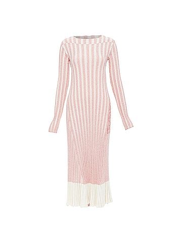 Céline Celine 2017 Runway Pink Red Striped Midi Dress (view 1)