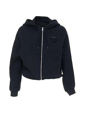 Prada Prada 2021 Black Cropped Hoodie Jacket (view 1)