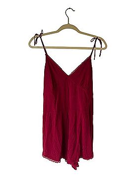 Victoria's Secret Deep Red Lace-Trim Romper Romper (view 1)