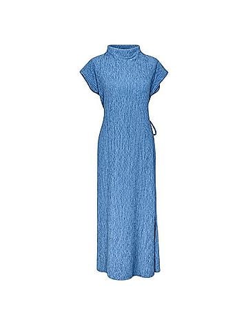 Eileen Fisher Plisse Funnel Neck Casual Dress (view 1)