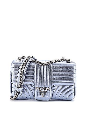 Prada Chain Flap Shoulder Bag Diagramme Quilted Leather Medium (view 1)