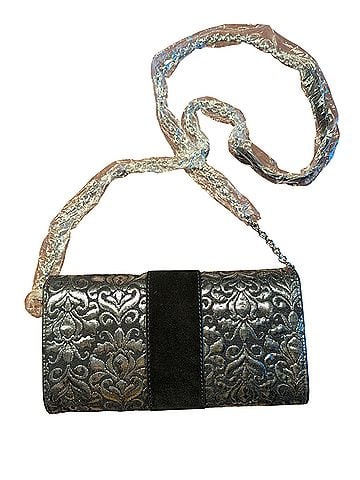 Talbots Silver Brocade Jacquard Crossbody Bag (view 2)