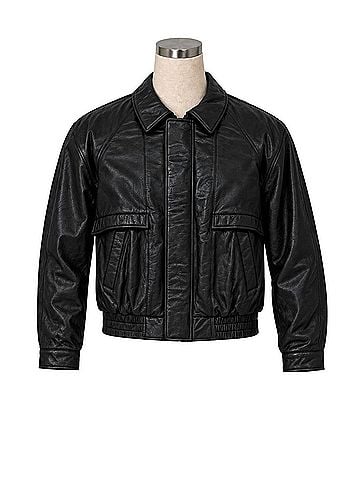 London Fog Bomber Leather Jacket (view 1)