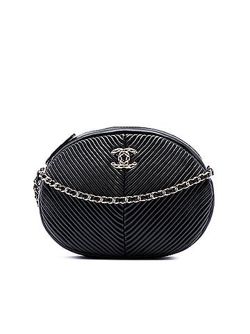 Chanel Chevron Lambskin Pleated Oval Camera Bag (view 1)