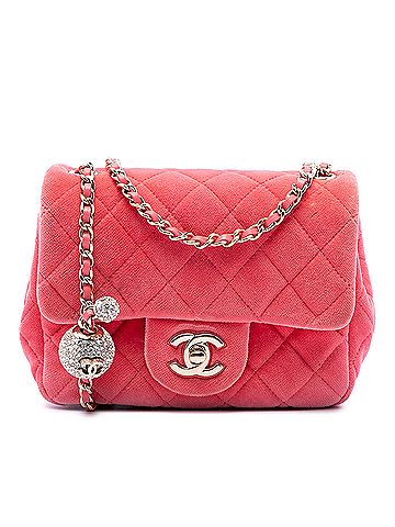Chanel Mini Square Classic Velvet Pearl Crush Single Flap (view 1)