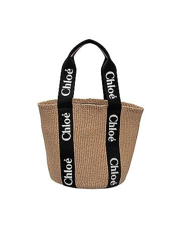 Chloé Large Raffia Woody Basket Tote (view 1)