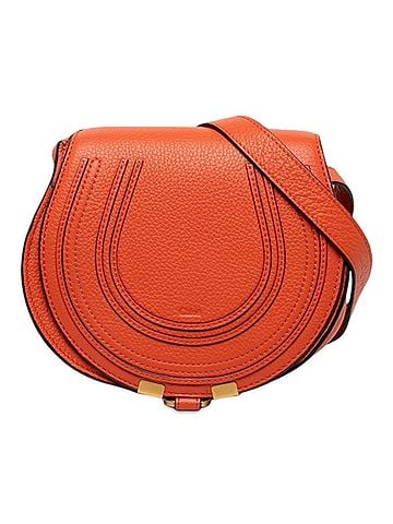 Chloé Small Grained Leather Marcie Saddle Crossbody (view 1)