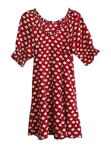 Kate Spade New York Block Flower Fluid Mini Cocktail Dress (view 2)
