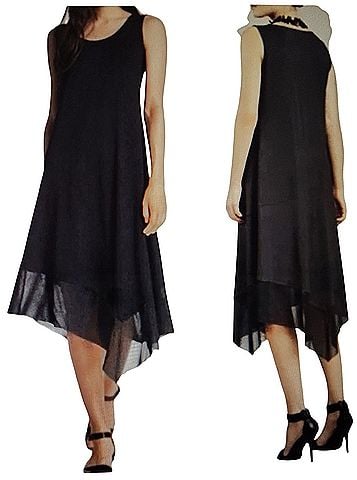 Eileen Fisher Scoop neck sleeveless asymmetric hem Cocktail Dress (view 1)