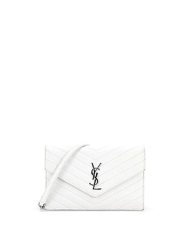 Saint Laurent Classic Monogram Wallet on Chain Matelasse Chevron Leather Small (view 1)