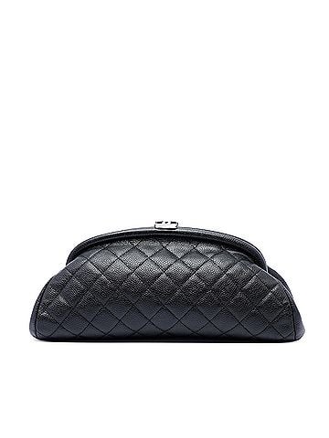 Chanel Quilted Caviar Timeless Kisslock Clutch (view 1)