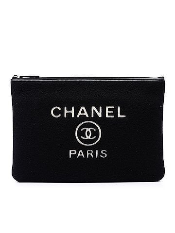 Chanel Large Wool Felt Deauville O Case Clutch (view 1)