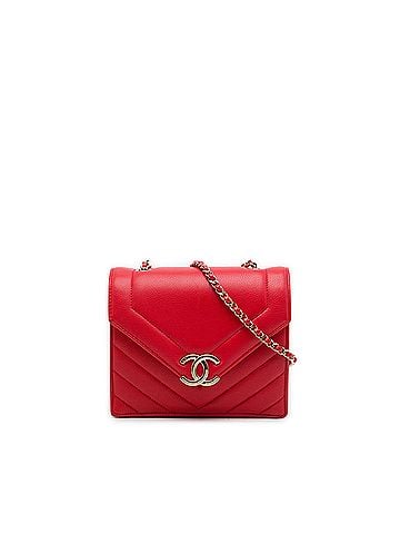 Chanel Small CC Chevron Calfskin Envelope Flap (view 1)