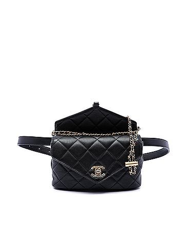 Chanel Quilted Calfskin Carry With Chic Flap Belt Bag with Chain (view 1)