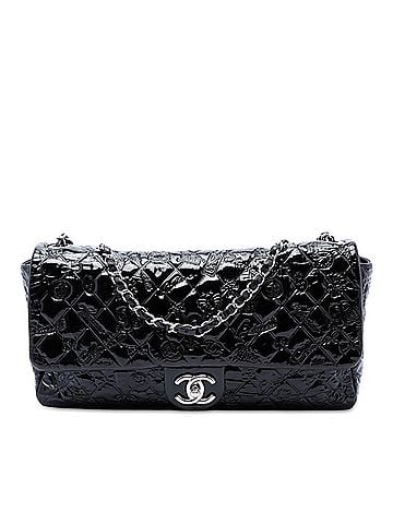 Chanel Jumbo Patent Embossed Lucky Symbols Flap (view 1)