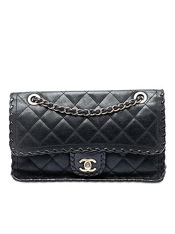 Chanel Medium Quilted Iridescent Calfskin Happy Stitch Flap (view 1)