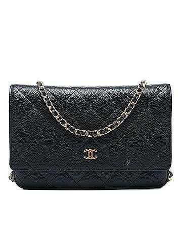 Chanel CC Quilted Caviar Wallet on Chain (view 1)