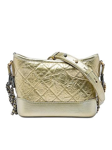 Chanel Small Quilted Metallic Aged Calfskin Gabrielle Hobo (view 1)