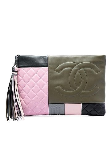 Chanel Large Lambskin Colorblock Patchwork O Case (view 1)