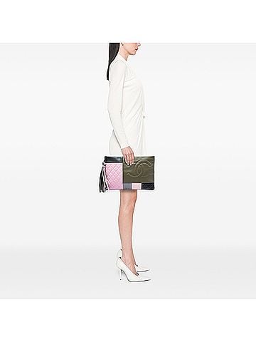 Chanel Large Lambskin Colorblock Patchwork O Case (view 2)