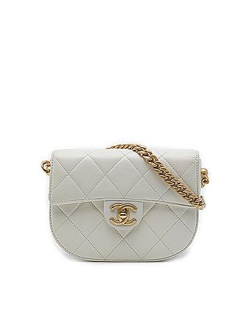 Chanel CC Quilted Calfskin Round Moon Messenger Flap (view 1)
