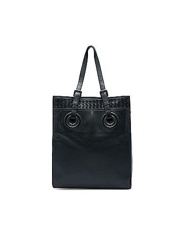 Bottega Veneta Intrecciato Trimmed Leather Oculus Tote (view 1)