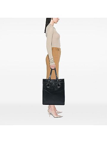 Bottega Veneta Intrecciato Trimmed Leather Oculus Tote (view 2)