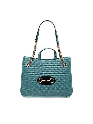 Gucci Medium Raffia Horsebit 1955 Chain Tote (view 1)