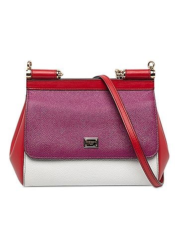 Dolce & Gabbana Small Tricolor Grained Calfskin Miss Sicily Satchel (view 1)