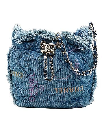 Chanel Small Quilted Denim Mood Bucket with Chain (view 1)