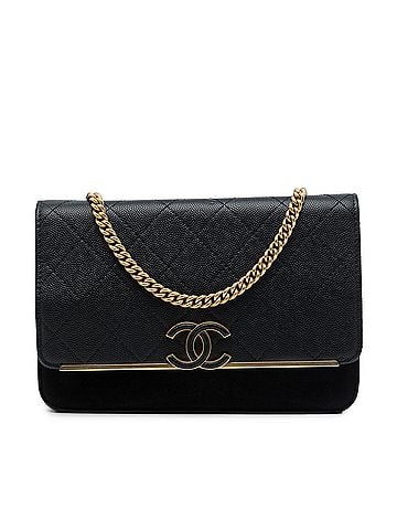 Chanel Stitched Caviar and Suede Lady Coco Wallet On Chain (view 1)