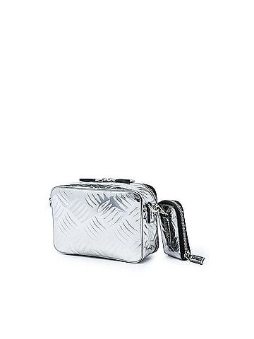 Prada Metallic Spazzolato Embossed Leather Brique Crossbody (view 2)