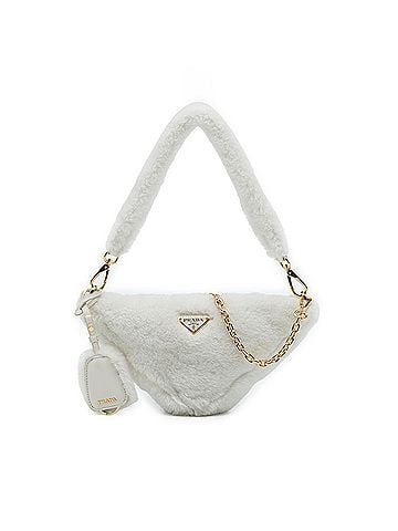 Prada Mini Shearling Triangle Satchel (view 1)