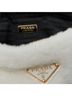 Prada 100% Fur Fiber White Mini Shearling Triangle Satchel One size - photo 6