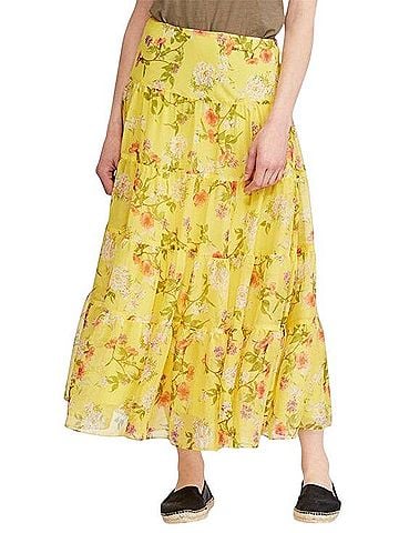 Ralph by Ralph Lauren Floral Georgette Tiered Maxi Skirt Casual Skirt (view 1)