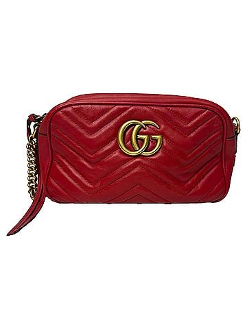 Gucci Gucci Quilted Marmont Small Camera Bag in Red Leather (view 1)