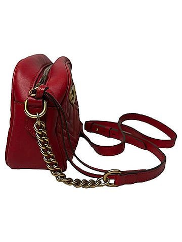 Gucci Gucci Quilted Marmont Small Camera Bag in Red Leather (view 2)