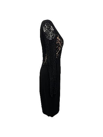 Diane von Furstenberg Diane Von Furstenberg India Crepe Lace Dress in Black Triacetate (view 2)