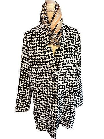Old Navy Houndstooth Pea Coat Coat (view 1)