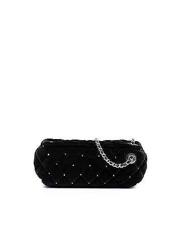 Chanel CC Quilted Velvet Crystal Wristlet Clutch (view 1)