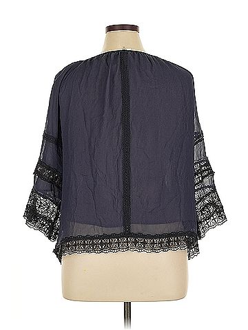 Ecru Ecru 3/4 Sleeve Silk Top (view 2)