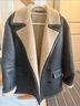 Zara Dark Brown Leather Jacket With Tan Shearling Trim Jacket - photo 9