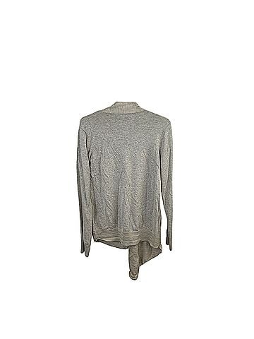 ALLSAINTS Drina Oatmeal Contrast Wool Asymmetrical Cardigan (view 2)
