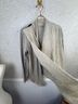 ALLSAINTS Drina Oatmeal Contrast Wool Asymmetrical Cardigan - photo 8