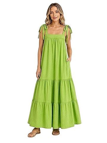 Christopher John Rogers Tie Strap High-Low Babydoll Dress Casual Dress (view 1)