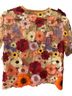 Dolan Left Coast Flower Appliqué Sheer T-Shirt Short Sleeve Blouse - photo 2