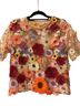 Dolan Left Coast Flower Appliqué Sheer T-Shirt Short Sleeve Blouse - photo 1