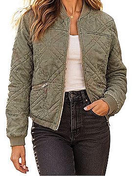 Anthropologie Quilted Lyocell Bomber Jacket Jacket (view 1)
