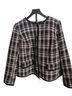 Liz Claiborne 100% Polyester 100% Polyester Plaid Black White Red Jacket Size 16 - photo 1